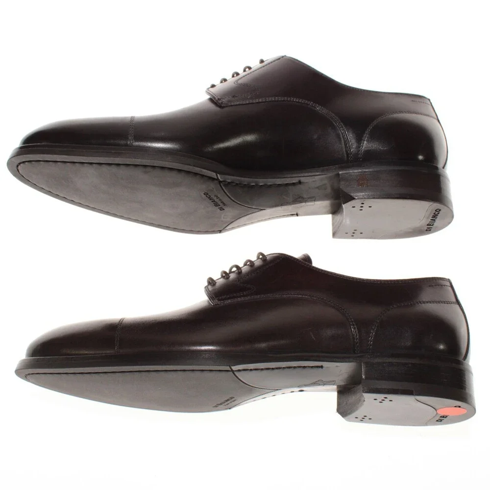 Di Bianco NWD Lace Up Derby Dress Shoes Size 42 (US 9) in Black Leather
